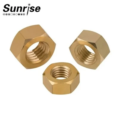 ANSI--ASME B18.2.2 Mur Hex Kuningan Dengan Benang Halus Benang Kasar