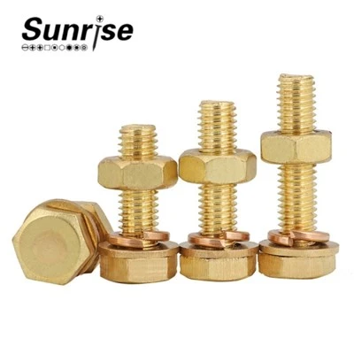 Set hexagon brass flat/spring washer mur set