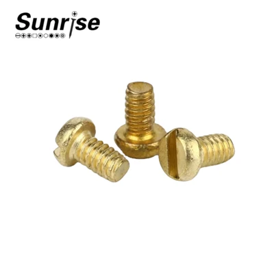 Sekrup Mesin Slotted Kepala Bulat Seng Kuning
